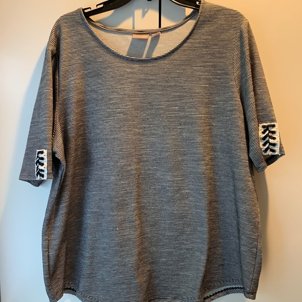 Nautical Style Navy and White Striped Top